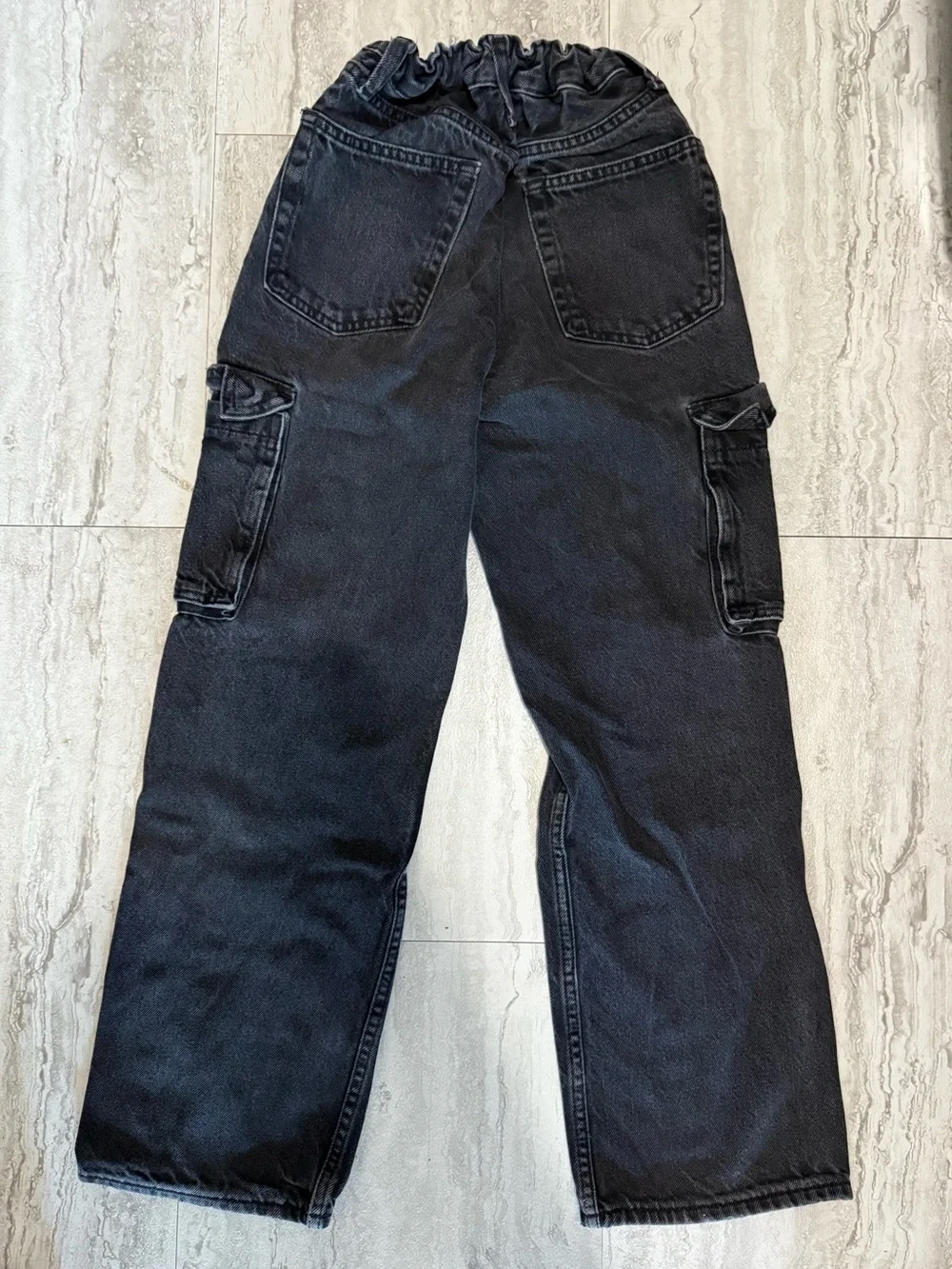 Old Navy Black Kids Cargo Jeans with Utility Pockets